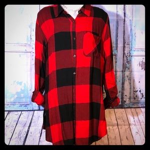 Red and black long sleeve flannel